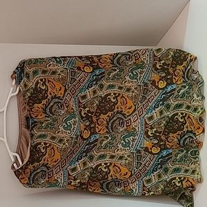 Southwest midi paisley print skirt with flair